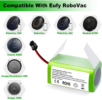 RoboVac Vacuum Cleaner Lithium Battery 11S 15C 15T 14.4V 2800mAh Li Ion Battery