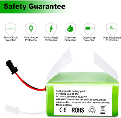RoboVac Vacuum Cleaner Lithium Battery 11S 15C 15T 14.4V 2800mAh Li Ion Battery