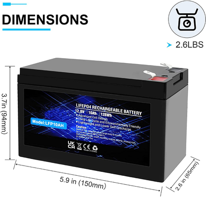 LFP Lithium Phosphate Rechargeable Battery IP67 12.8V 100Ah LiFePO4 Battery