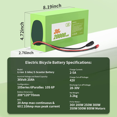 48V 8Ah E Bike / 36V Lithium Ion Battery Pack 15A For Home Appliances