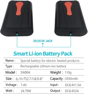 3.7V Lithium Battery Powered Heater 7.7kg 7.4V Heated Jacket Battery