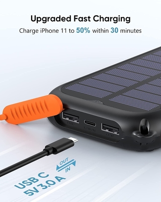 Dynamo Waterproof Portable Solar Charger / Power Bank 26800mAh UN38.3