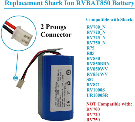 Custom 2600mah 14.8V 14.4V Li Ion Battery Pack Rechargeable OEM